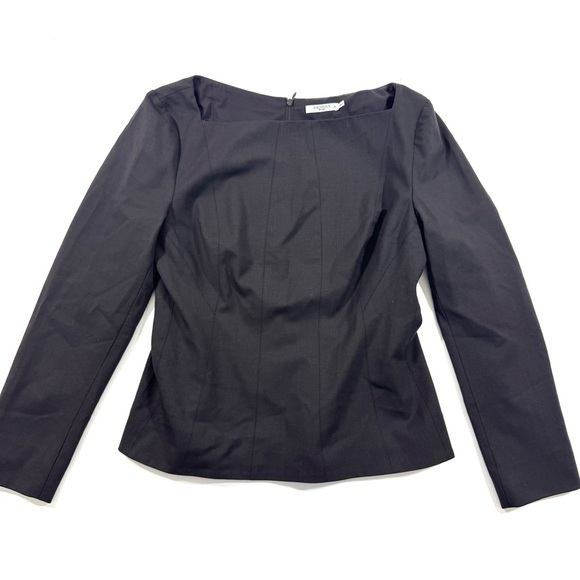 MM Lafleur The Rivka Top Washable Wool Twill Haze - Picture 3 of 10
